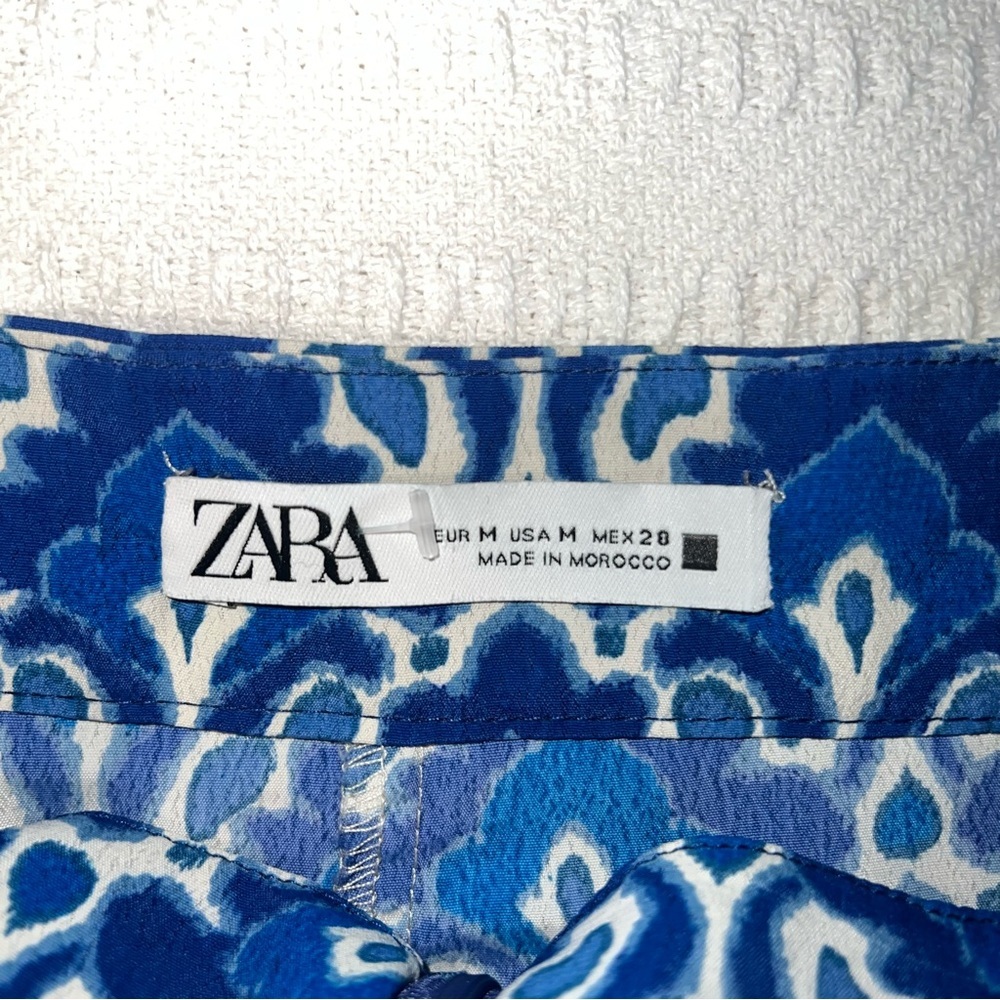Zara Womens Side Tie Floral Mini Skort Skirt M Preppy Feminine Vacation Euro - Picture 6 of 7